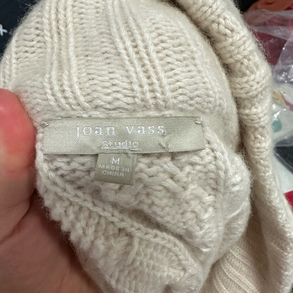 Joan Vass Cozy Cream Cable Knit Sweater - Picture 2 of 4
